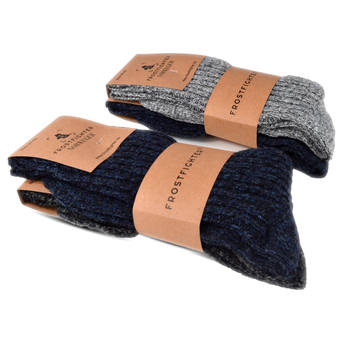 Frostfighter Herren Norweger Wintersocken (4x Paar) Thermosocken mit Wolle, Anthrazit Blau Grau…