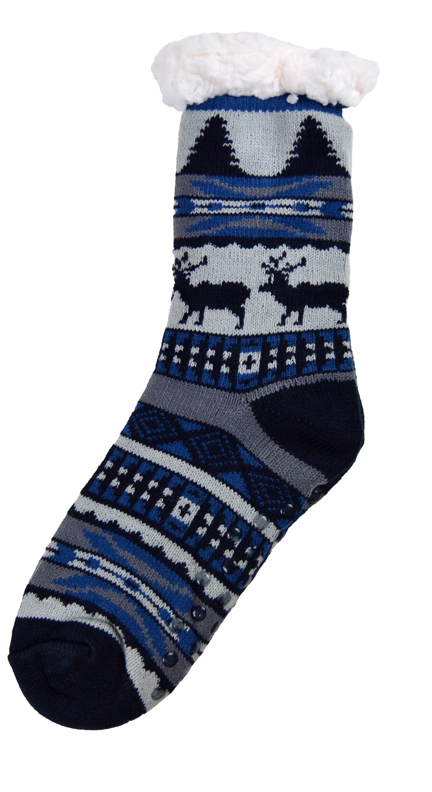 Frostfighter Herren Kuschelsocken mit ABS Sohle (1x Paar) Hüttensocken Wintersocken mit Anti Rutsch Noppen