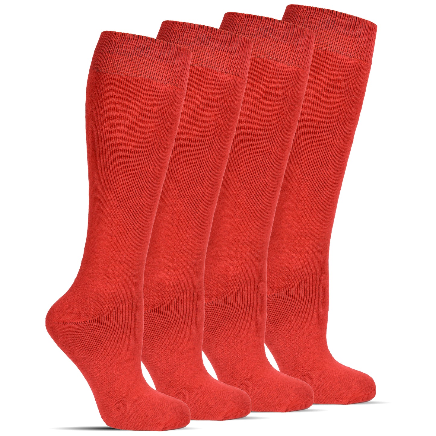 Frostfighter Damen rote Thermo Kniestrümpfe (4x Paar) Winter Ski Vollfrottee Innenfutter