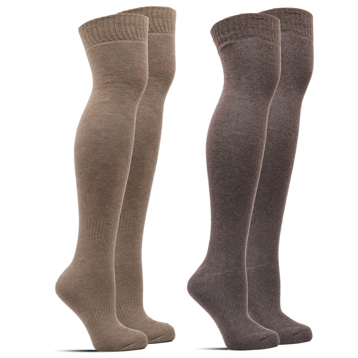 Frostfighter Damen Thermo Overknee - Kniestrümpfe (2x Paar) Winter Vollfrottee Innenfutter