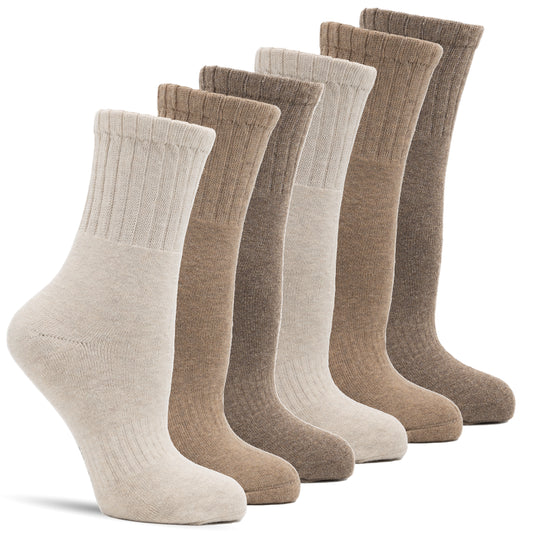 Frostfighter Damen Thermosocken (6x Paar) Quarter Naturfarben Winter Ski Vollfrottee Innenfutter