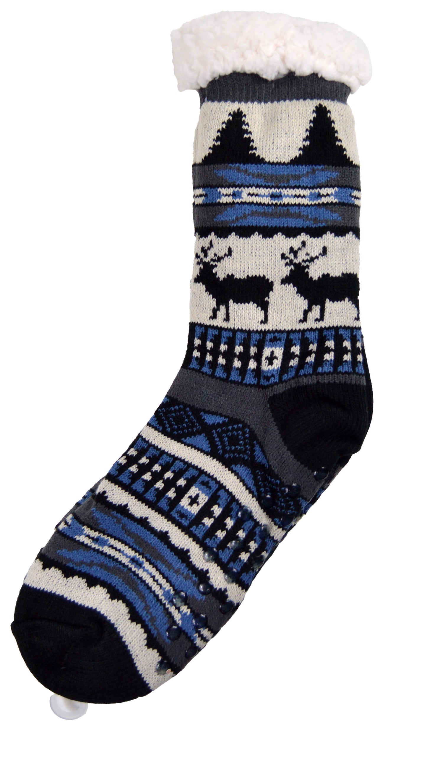 Frostfighter Herren Kuschelsocken mit ABS Sohle (1x Paar) Hüttensocken Wintersocken mit Anti Rutsch Noppen