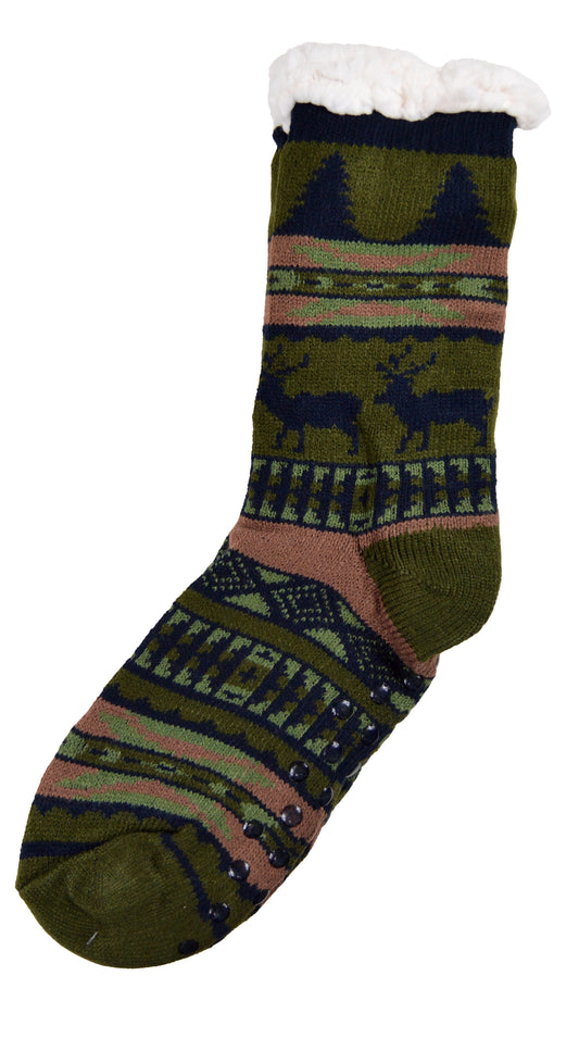 Frostfighter Herren Kuschelsocken mit ABS Sohle (1x Paar) Hüttensocken Wintersocken mit Anti Rutsch Noppen