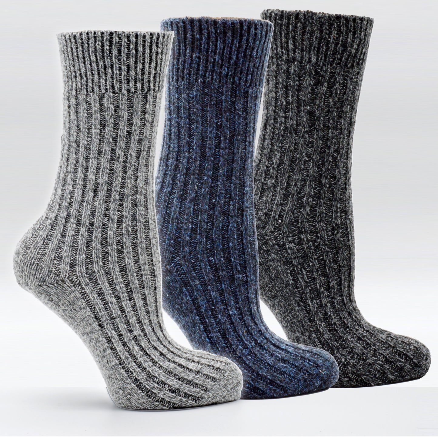 Frostfighter Herren Norweger Wintersocken (4x Paar) Thermosocken mit Wolle, Anthrazit Blau Grau…