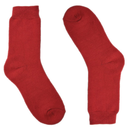 Frostfighter Damen rote Thermosocken ohne Gummi (6x Paar) Winter Vollfrottee Innenfutter
