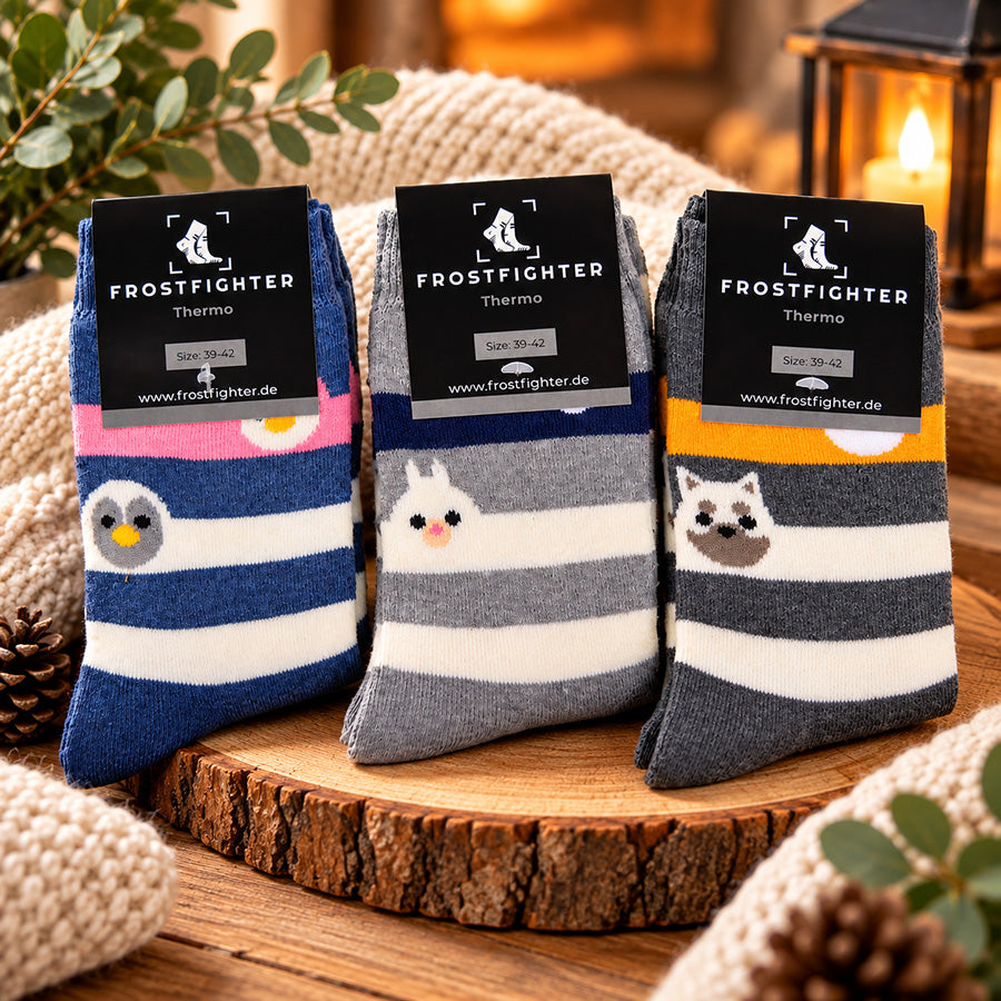 Frostfighter Damen Thermosocken 6 Paar – Warme Wintersocken mit weichem Frottee-Innenfutter