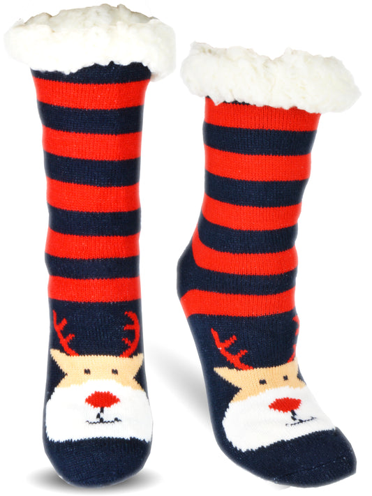 Frostfighter Damen Kuschelsocken mit ABS Sohle (1x Paar) Hüttensocken Wintersocken mit Anti Rutsch Noppen