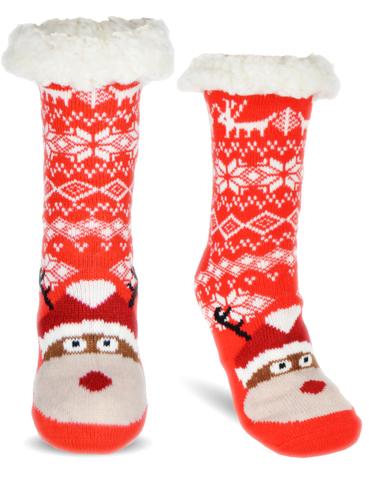 Frostfighter Damen Kuschelsocken mit ABS Sohle (1x Paar) Hüttensocken Wintersocken mit Anti Rutsch Noppen